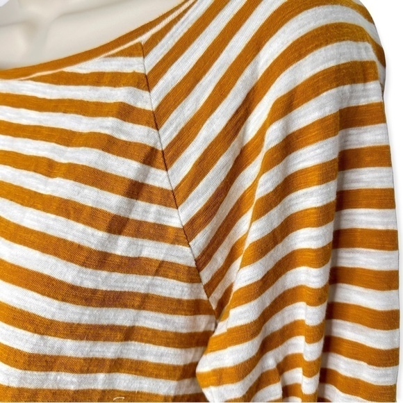 J. Crew Striped Long Sleeve Mustard Yellow Knit Top Size Small - Picture 3 of 5